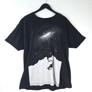 Vintage The Imaginary Foundation T-Shirt Black Smoking Pipe Galaxy Space